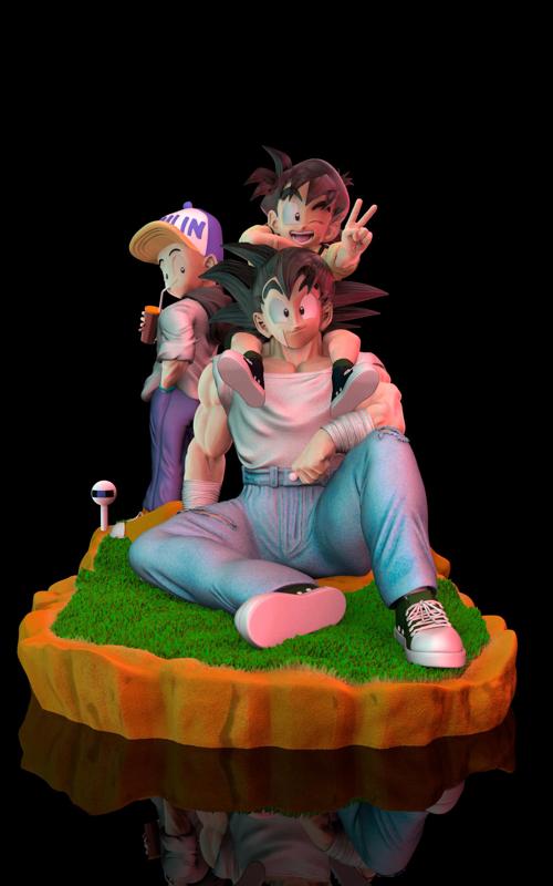 Unreleased Dragon Ball Z Diorama - Goku, Gohan and Krillin