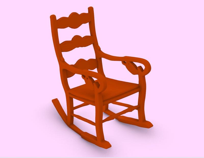 🪑✨ Classic Wooden Rocking Chair - 1/6th Scale.