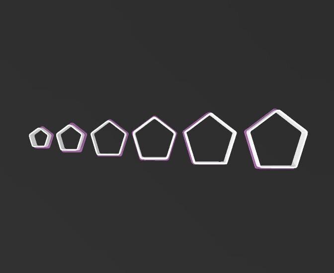 Set Pentagons 6 Pieces, cookie cutters