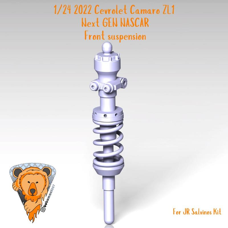 1/24 JR SALVINOS 2022 CHEVROLET CAMARO ZL1 NEXT GEN NASCAR FRONT SUSPENSION, SHOCK ABSORBER UPGRADE