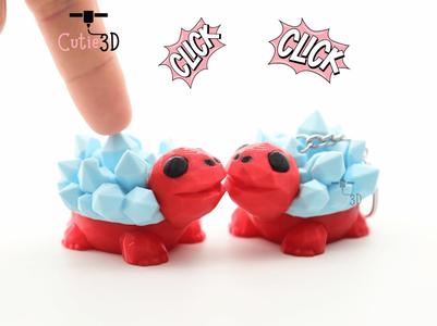 Cutie3D Crystal Turtle For Animal Lovers Keycap Fidget Clicker Keychain - Cute Backpack Keychain