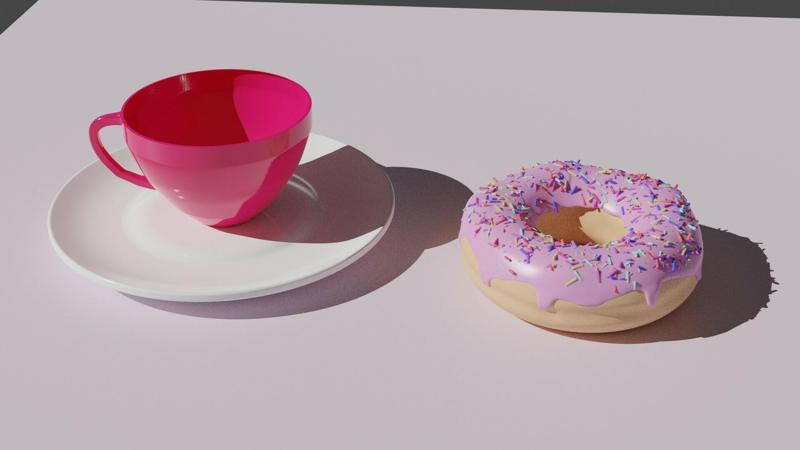 Cup with donut models