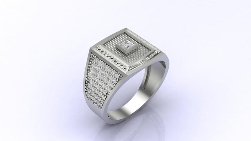 Gents Ring Print Ready STL 3DM Gents Rings Diamond Men Ring 3D print model