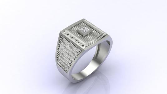 Gents Ring Print Ready STL 3DM Gents Rings Diamond Men Ring 3D print model