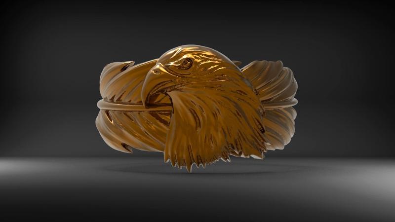 eagel head and features ring