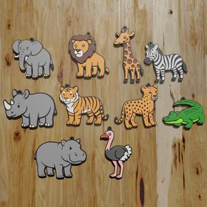 PACK 10 KEYCHAINS / MAGNETS / KEYCHAIN / MAGNETS WILD AND SAFARI ANIMALS (STL AND 3MF)