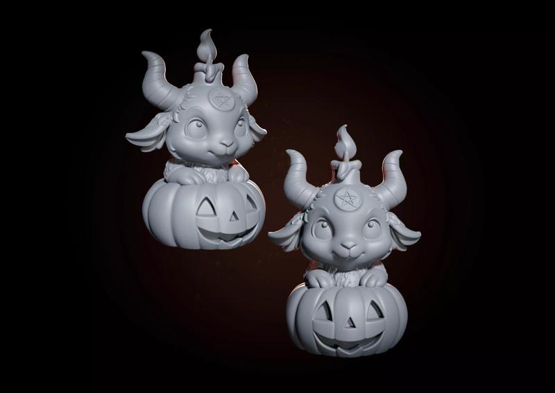Stylized Chib Baphomet Pumpkin