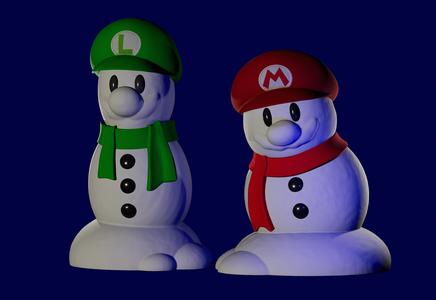 Snowman Mario and Luigi