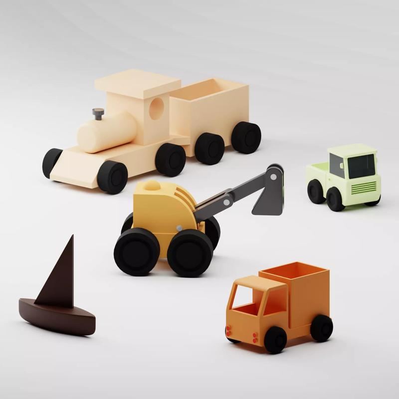 Adorable Printable Toy Vehicle Set for Kids - Commercial Use