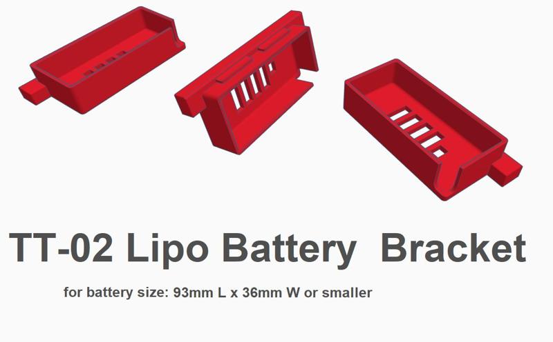 Tamiya TT 02 Lipo Dual Battery Tray