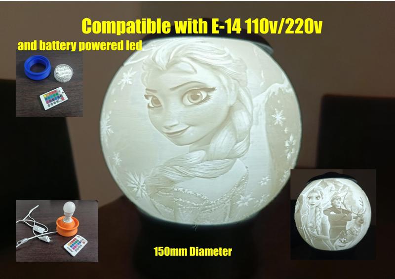 FROZEN - LITHOPHANE NIGHT LIGHT LAMP