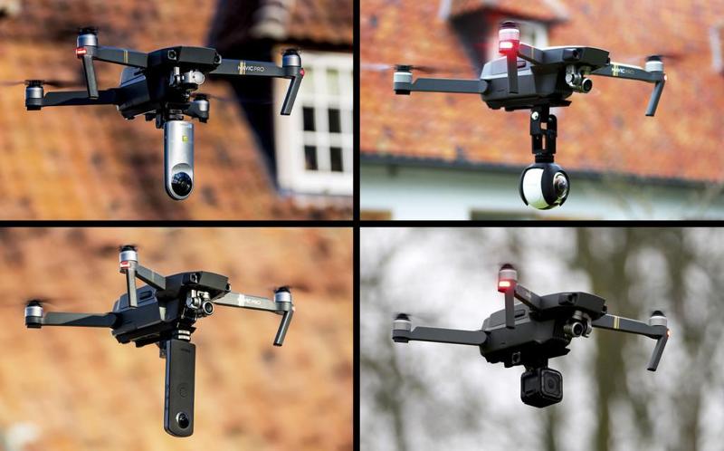 DJi Mavic Pro Camera mount for GoPro, Gear 360, Ricoh Theta & LG 360 Cam 