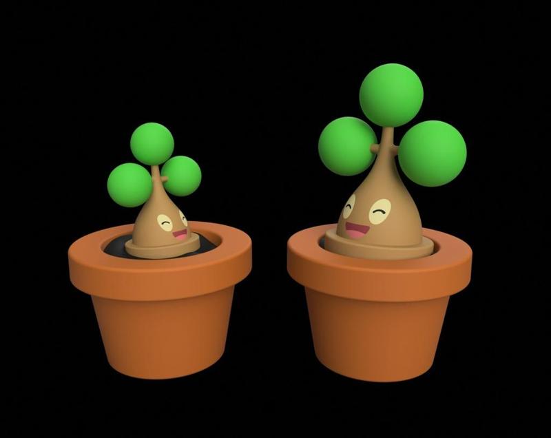 Bonsly with Flower Pot