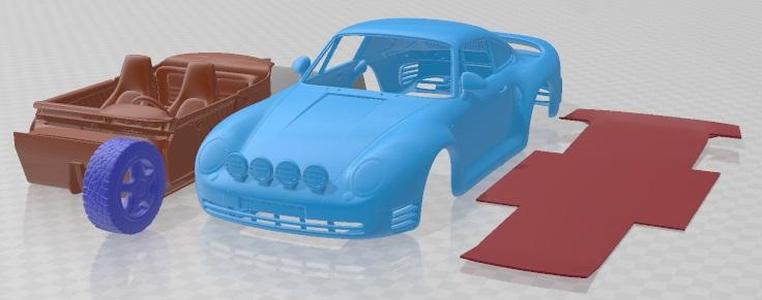 Porsche 959 1987 Off Road Printable Car