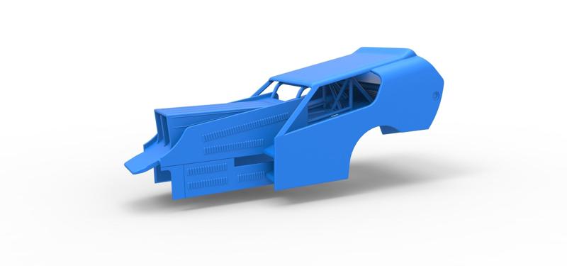 Shell of Vintage Dirt Modified stock car Version 4 Scale 1:25