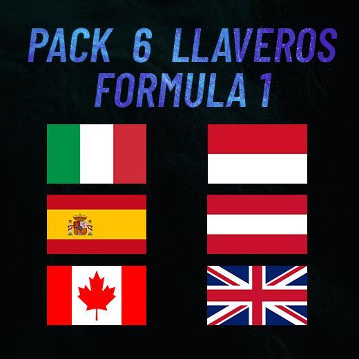 PACK 6 KEY RINGS - FORMULA 1 - 2024