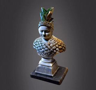 Pinapple Head 3d Model Bust Marble
