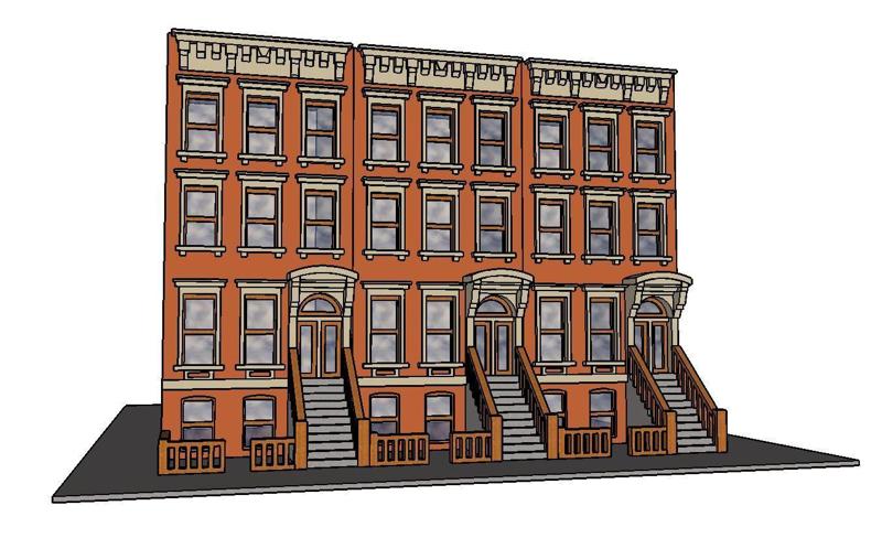PREMIUM N Scale Brooklyn Brownstone