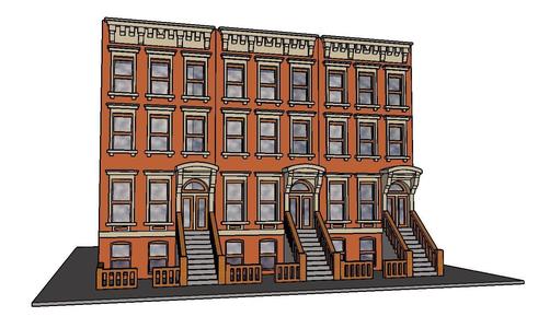 PREMIUM N Scale Brooklyn Brownstone