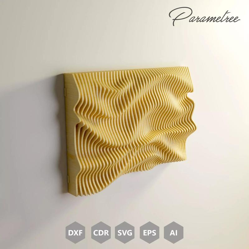 Parametric Wavy Wall Art  CNC Files for cutting DXF Files