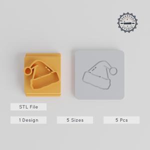 Santa Hat Stamp Tile Bundle, 5 Sizes for Clay & Cookies, Perfect for Fondant, Holiday & Christmas Crafts PRODUCT_3907