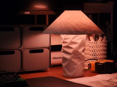Desk Lamp--Pleated Paper Lamp