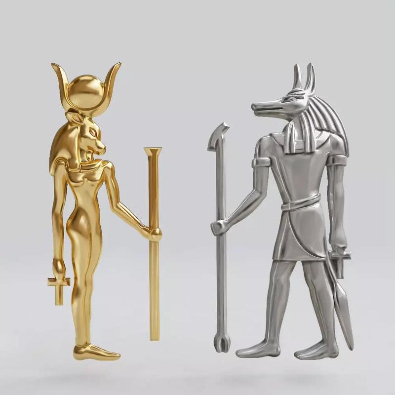 Egyptian gods - Hathor and Anubis - excellent for jewelry 3D Model Collection