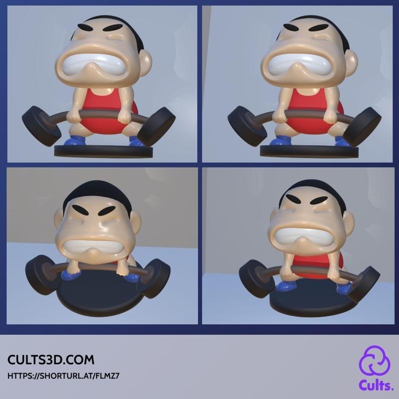 RAY889 - SHIN CHAN WEIGHT LIFTING (FIGURINE)