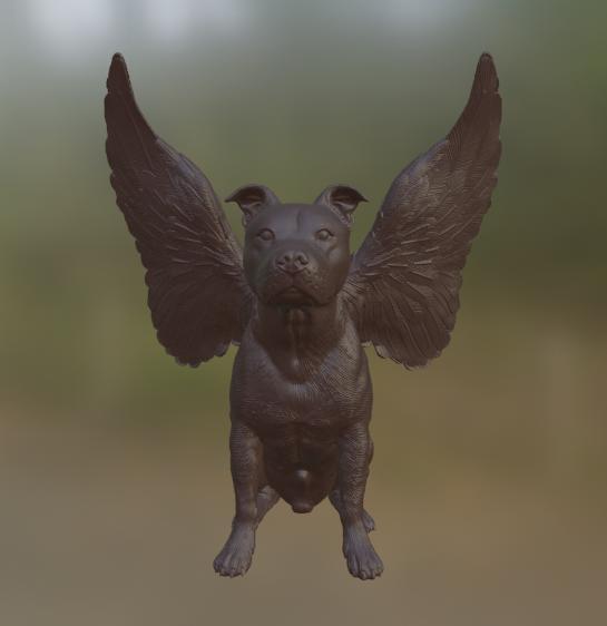 STAFFORDSHIRE WITH ANGEL WINGS