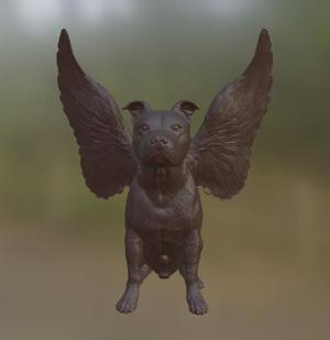 STAFFORDSHIRE WITH ANGEL WINGS