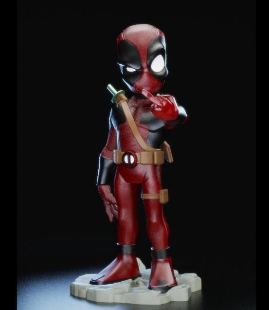 deadpool stylized statue infinity