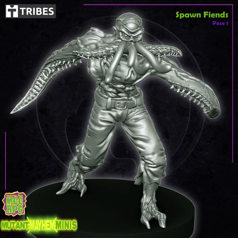 SPAWN FIENDS, Pose 1 – Mutated Tentacle monsters Post-Apocalypse RPG