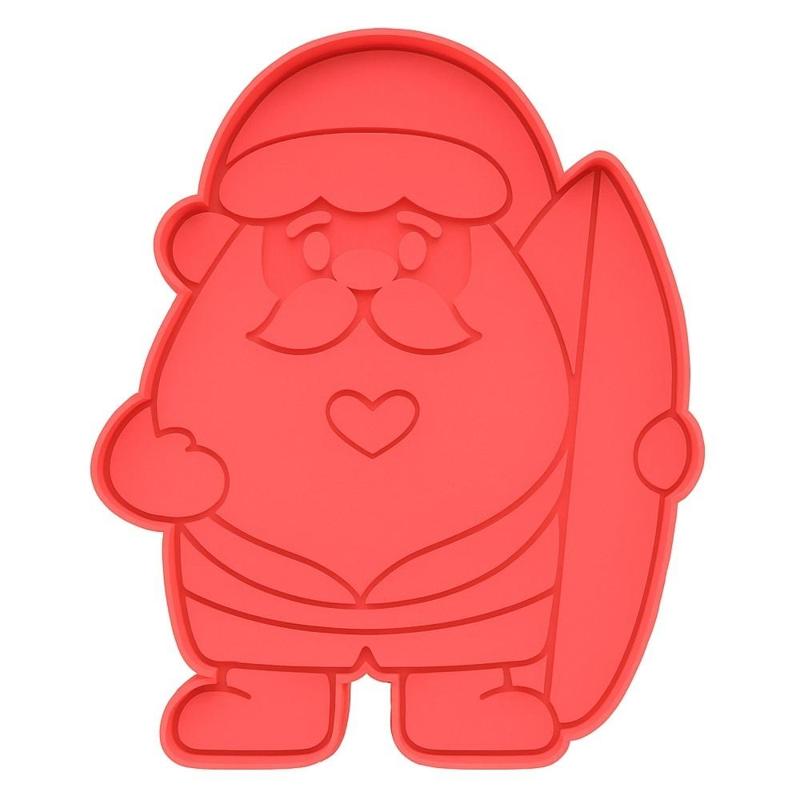 Santa Claus surfing cookie cutter