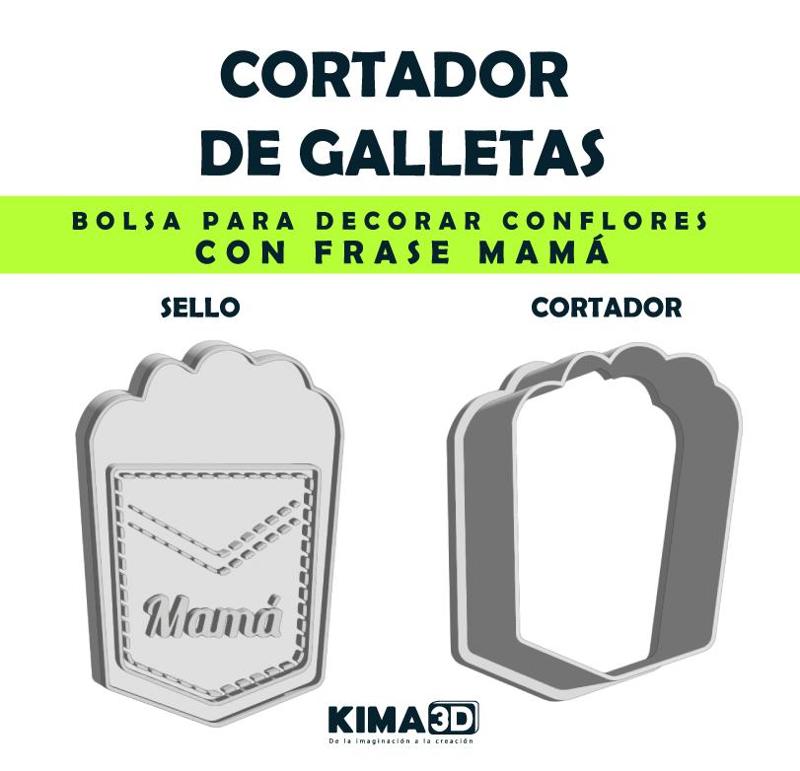 Cookie cutter bag with flowers and mother's words