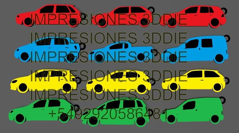 PACK 12 CAR KEY RINGS NUMBER 3