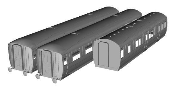 LNER Triplet Restaurant Coach Set 1/148 scale