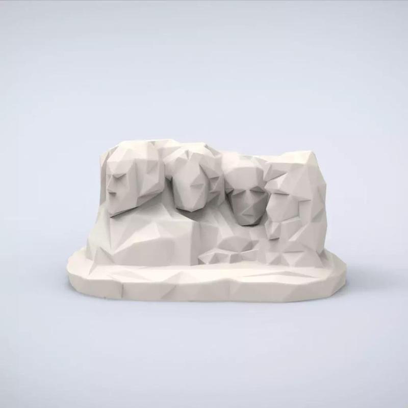 Printable Mount Rushmore Lowpoly Style