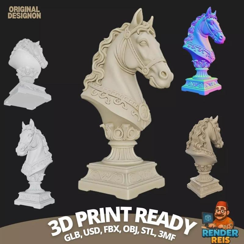 Regal Poise Bridled Horse Bust
