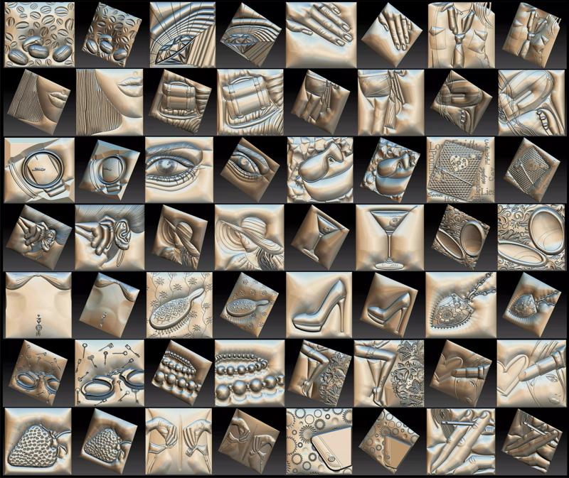 Set Women Theme Basorelief for CNC 3D Router