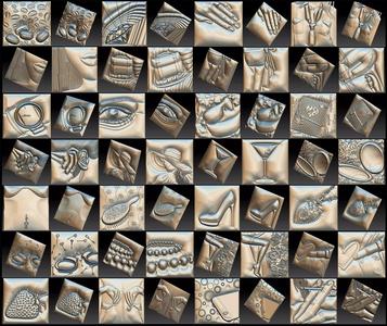 Set Women Theme Basorelief for CNC 3D Router