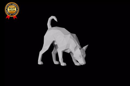 dog sculpture print model model nose close to floor