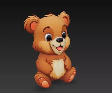 Cute Cartoon Bear - Stylized Animal Character for CGI-3D