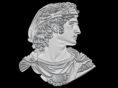 Alexander the Great 3D Relief Bust