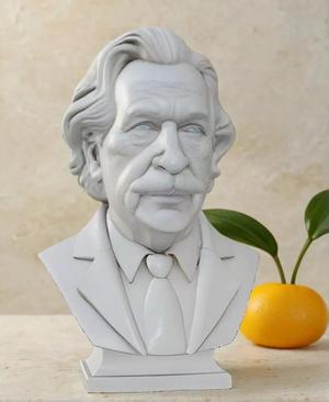 Albert Einstein Head Bust 3D Model - STL Printable Genius
