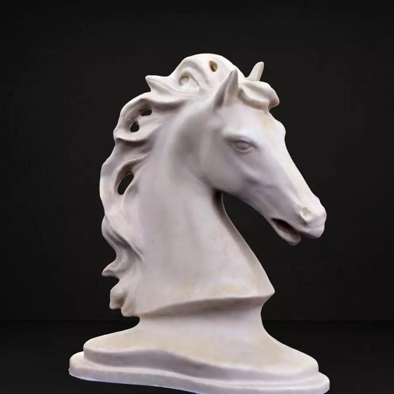 Classical horse head sculpture