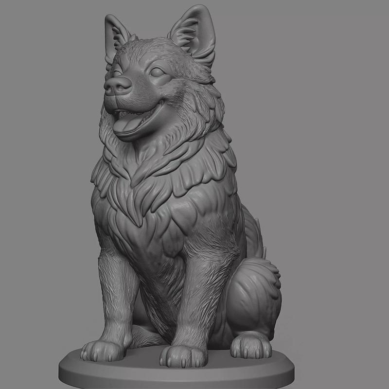 Alaskan Malamute STL  Detailed 3D Printable Dog Figurine