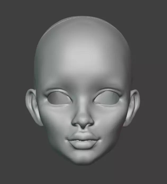 3D digital file of a head with Latin American features bjd doll