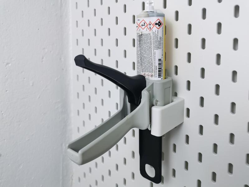 Skadis epoxy glue gun holder