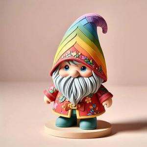 1049Fairy Tale Gnome Color Full Body Figurine on Base