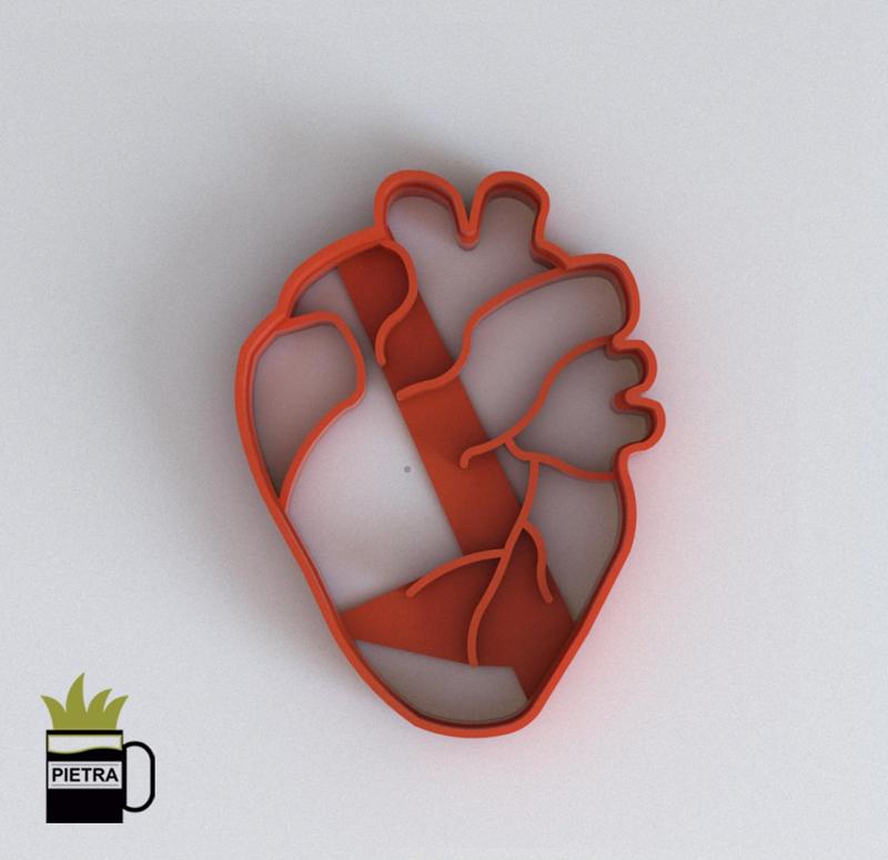 FONDANT COOKIE CUTTER MOLD OF BODY ORGANS HUMAN HEART 3D PRINTING MODEL